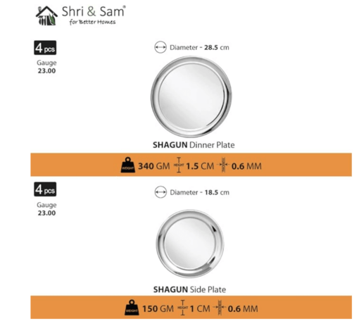 Shri & Sam Stainless Steel Shagun Dinner Set (24 Pcs Set) - Image 3